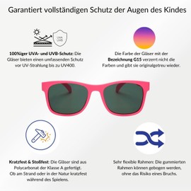 ITOOTI Classic Children's Sunglasses for Boys and Girls, Kids Sunglasses from 0 to 12 Years in 3 Sizes, Colourful Sunglasses, Lightweight, 100% UV400 Protection, Includes Case and Polycarbonate