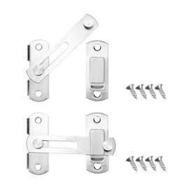 M METERXITY 2-Pack Flip Latch Gate Latches 2.76Inch Stainless Steel Gate Latches with Screws Safety Sliding Door Lock for Door/Window/Toilet/Fence/Drawer [Silver]