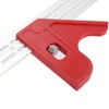 18 Inch Woodworking Edge Ruler with Fixator Serrated Design Angle