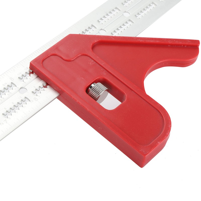 18 Inch Woodworking Edge Ruler with Fixator Serrated Design Angle