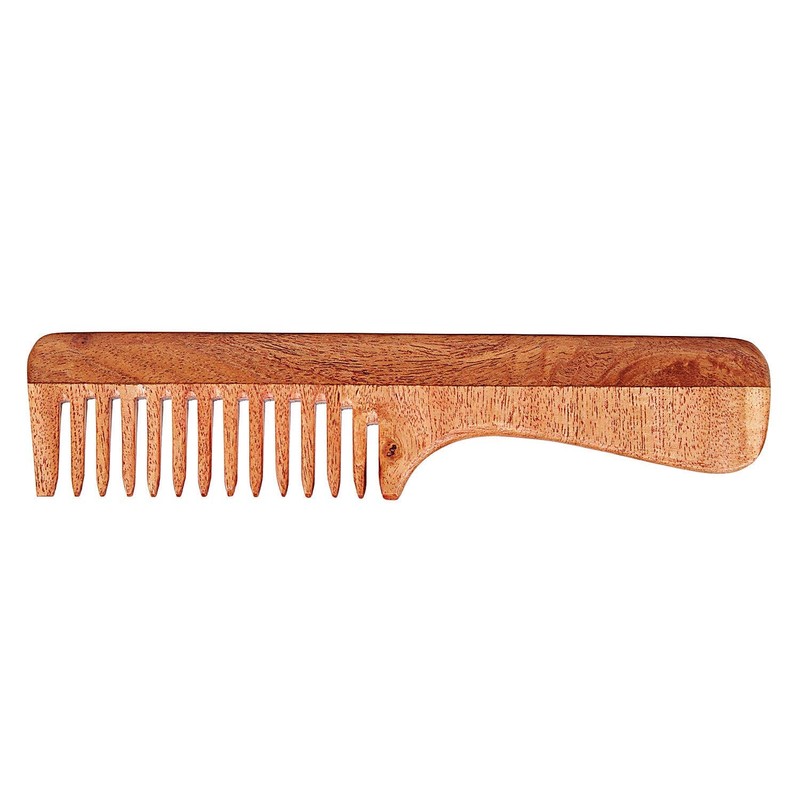 SVATV Handcrafted Neem Wood Comb N-74 (7" 2")