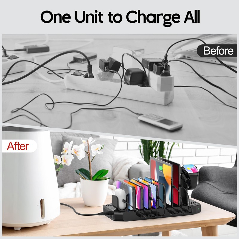 Unitek 2025 USB PD Charging Station, 6-Port, PD20W*2 + USB-C*1,
