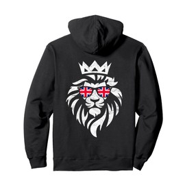 British UK Lion Flag Sunglasses Vintage Novelty Souvenir Pullover Hoodie