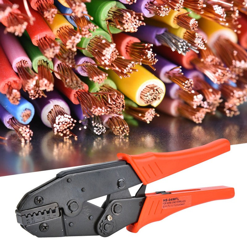 Tube Terminal Crimping Pliers Wire Cable Crimper 0.5~4mm 20-12AWG