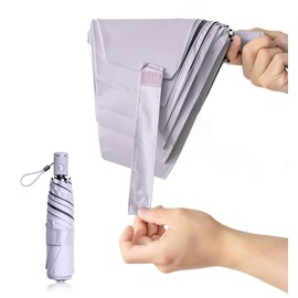 Samlyru [Folds Up Neatly in 3 Seconds] Memory Foam Parasol, Lightweight, UV Protection, 100% Light Blocking, Folding Umbrella, Automatic Opening/Closing, Compact, Heat Shield, Sun Protection, UV