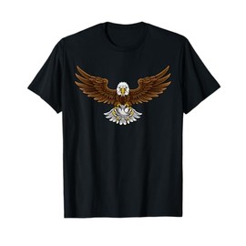 Eagle Holding Baseball Cartoon Character T-Shirt