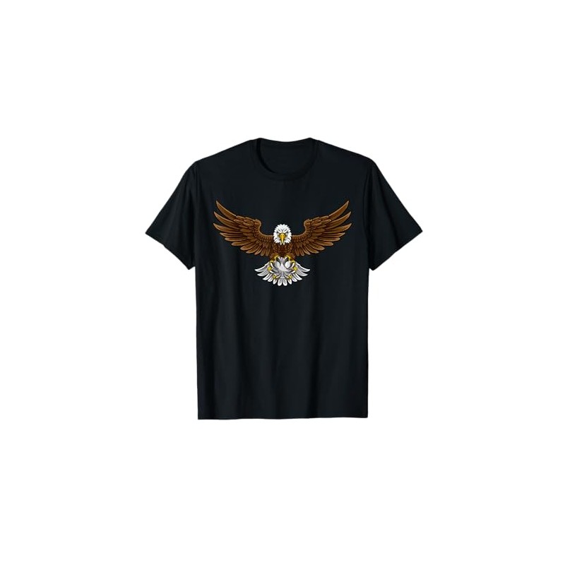 Eagle Holding Baseball Cartoon Character T-Shirt