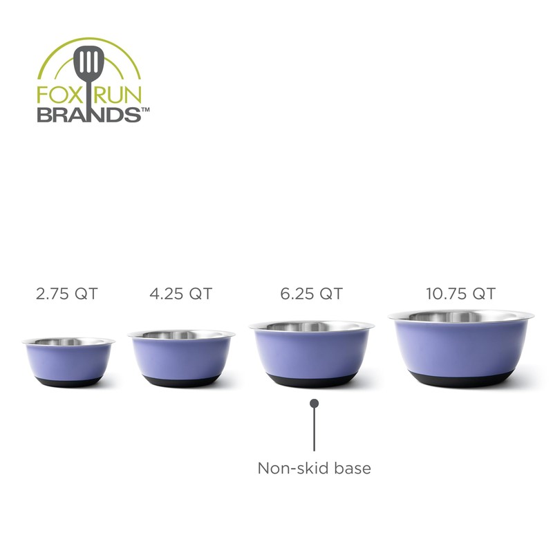 Fox Run Stainless Steel Mixing Bowl, Purple, 6.25 Quart