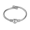 MiiFort Women's Initial Name Silver Cuff Bangle Letter L Bracelet