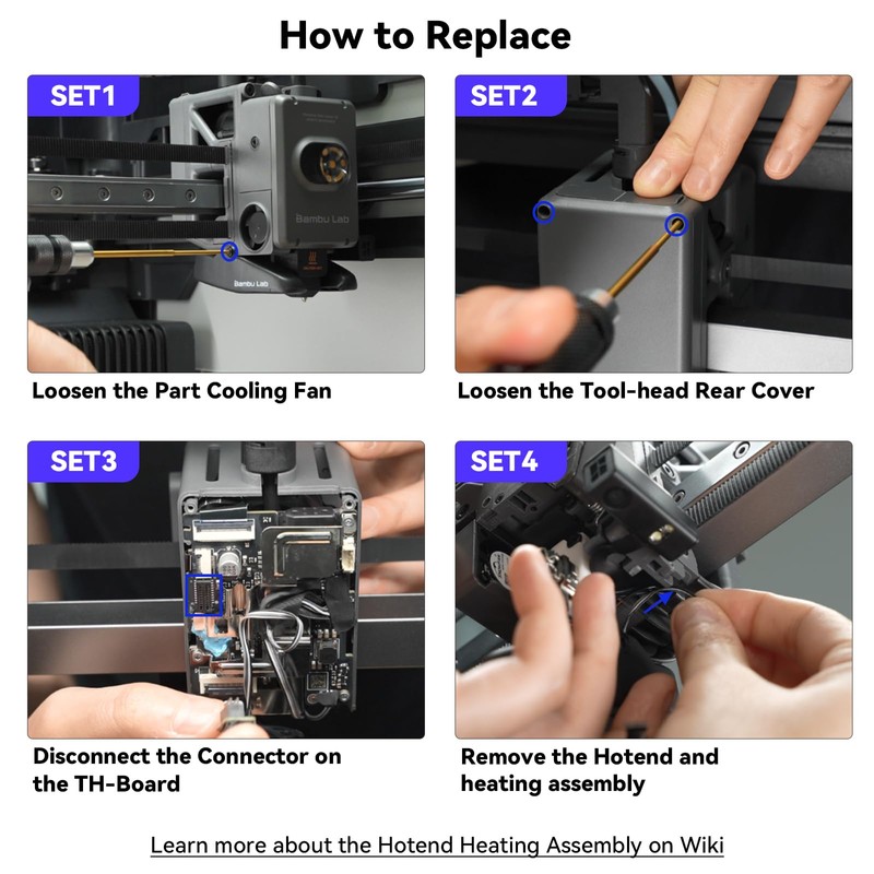 Immdinogo Hotend Heating Assembly Compatible with BambuLab H2S: Quick-Change Extruder