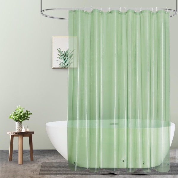 UFRIDAY Sage Green Clear Shower Curtain Liner 72 x 78