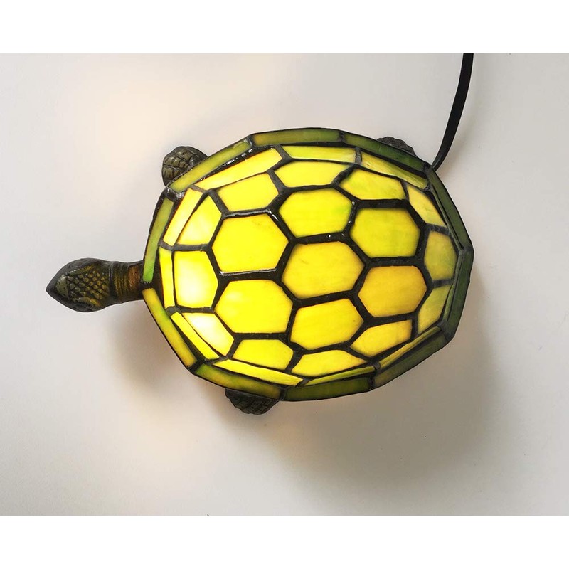 WERLAMP Tortoise lamp Tiffany Style Colored Glass Turtle Table lamp