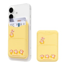 iFace Kirby MagSynq Card Wallet, Compatible with MagSafe (Wadoldy/Yellow) [Card Case, Slim Wallet, Holds 2 Cards, MagSafe Compatible, Built-in Magnetic, Radio Control, Skimming Prevention, Mini Pocket Included