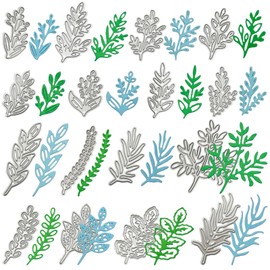 16 pcs Die Cuts Stamps and Dies for Card Making, lyfLux Metal Cutting Dies, Leaves Die Cuts, for DIY Hand Embossing, Making Holiday Cards, Birthday Gifts, Paper Card Technology, etc