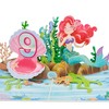 POPWOW Happy 9th Birthday Pop Up Card, Mermaid, Pearl Shell,