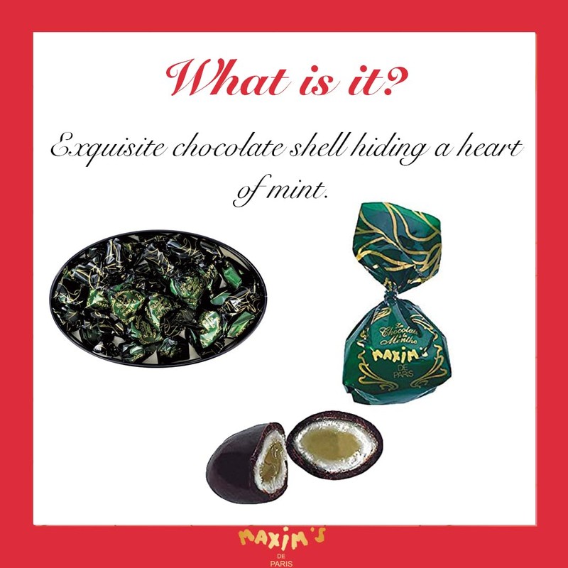 Maxim's De Paris - Chocolate Covered Mint Candies in a