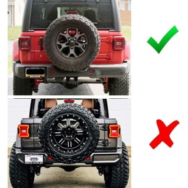 iJDMTOY Rear Spare Tire Mount License Plate Relocator Bracket w/ 12-SMD LED License Plate Light Compatible with Jeep 2018-up Wrangler JL