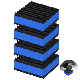 phepetroll 4P Anti Vibration Pads 2'' X 2'' X 7/8" Sound Isolation Ribbed Rubber Mats With EVA Center, Heavy Duty Vibration Isolation Pads for Air Compressos, Conditioner, Treadmill, HVAC Washer Dryer
