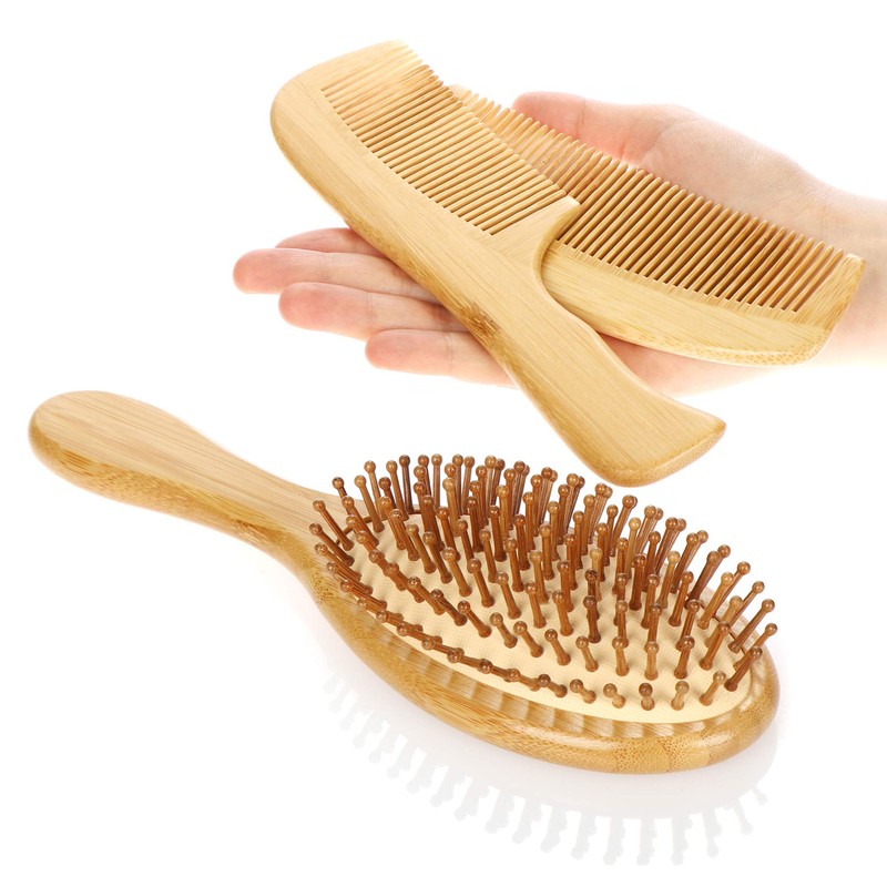 COM-FOUR® 3-piece premium hair care set, all-purpose brush and two