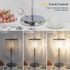Touch Control Crystal Table Lamp with USB C+A Charging Ports,