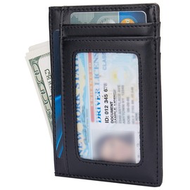 Slim RFID Blocking Credit Card Holder Minimalist Leather Front Pocket Small Wallet for Women Men