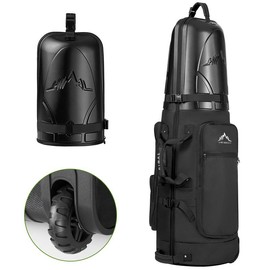 Golf Travel Bag with Hard Case Top, 1680D Heavy Duty Oxford Golf Travel Bags for Airlines with Wheels, Golf Club Travel Bags for Airlines - Color: Blue