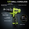 POWKITS Cordless Drill Tool Set: 12V Power Drill Tool Kit