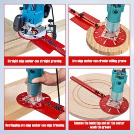Onkel.j Router Circle Cutting Jig & Edge Guide - Essential Power Tool Accessory for Precision Routing - Router Tool Kit Must-Have