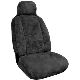 Eurow Australian Merino Sheepskin Car Seat Cover, Plush Universal Fit for Most Vehicles, Summer Cool & Winter Warm, Side Airbag Safe, Easy Installation, 56 x 23 Inches, Single Seat, Gray