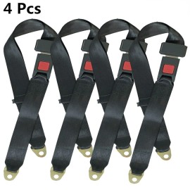 4 Set Seat Belt 2 Point Adjustable Retractable Car Single Seat Lap Universal Lap