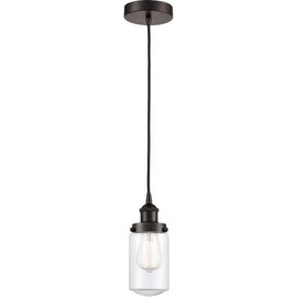 Dover - 1 Light Mini Pendant in Traditional Style-10.25 Inches Tall and 4.5 Inches Wide-Oil Rubbed Bronze Finish-Clear G