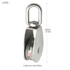 POFET 4 Pieces Single Pulley Block, 304 Stainless Steel, Lifting