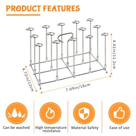 2 x Stainless Steel Hot Air Fryer Skewers Grill Grate for Ninja Foodi AF300EU AF400EU, Vertical Skewer Rack Set - Frame, Dual Zone Air Fryer