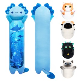 Mewaii Long Body Plush Cute Blue Axolotl Stuffed Animals Soft Plushies,Kawaii Kids Plush Sleeping Throw Pillow Plush Toys for Kids (20 Inch)