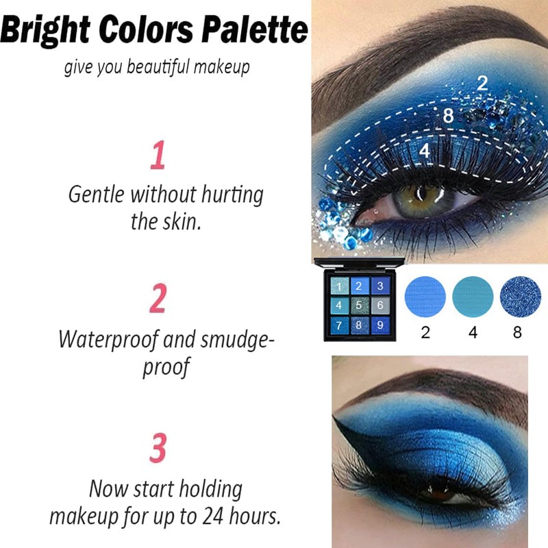 Blue Eyeshadow Palette Royal Blue Eye Shadows Palette For Women,