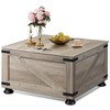 WLIVE Farmhouse Coffee Table with Storage, Square Coffee Table with