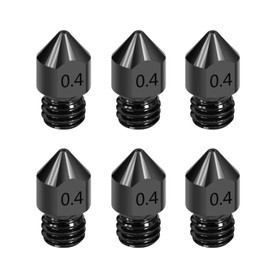 Zeelo Hardened Steel Tool High Temperature Pointed Wear Resistant MK8 Nozzles 0.4 mm/ 1.75 mm 3D Printer Compatible with Makerbot, CR-10 All Metal Hotend, Ender 3/ Ender3 pro, Prusa i3 (6)