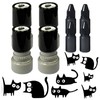 Cat Stamps, Self Inking Black Pattern Mini Kitten Decorative Set