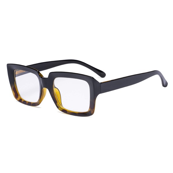 Eyekepper Stylish Reading Glasses Women - Oversized Square Readers Black/Tortoise +1.75