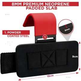 RDX Weight Lifting Hooks Straps Pair, 8mm Neoprene Padded Wrist Wrap Support Non Slip Rubber Coated Grip Deadlift Powerlifting Chin Pull Up Exercise Fitness Training Bodybuilding Gym Workout Men Women