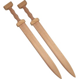 Adventure Awaits! Wooden Toy Pretend Play Sword for Kids | 2 Pack | 21.5" Roman Gladius Gladiator Sword | Lightweight and Durable for Imaginative Kids | NOT a Weapon | Set of 2