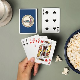 Virginia State Flag, Letterpress (52 Playing Cards, Poker Size Card Deck with Jokers)