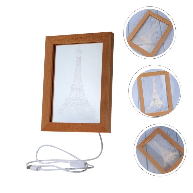 BIUDECO 1pc Creative LED Photo Frame Light Luminous Night Light
