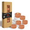 Terracotta Tea Lights Candles Set of 24, Pumpkin Scented for