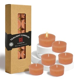Terracotta Tea Lights Candles Set of 24, Pumpkin Scented for Halloween
