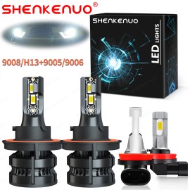 SHENKENUO Para For 2004-2014 Ford F 150 LED Faros delanteros Hi/Lo+Kit de luces antiniebla