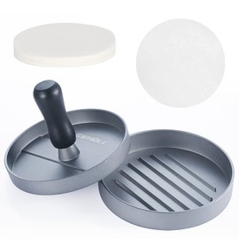 GWHOLE Non Stick Burger Press + 100 Wax Discs, Ideal for BBQ