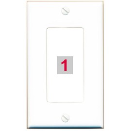 RiteAV Custom Wall Plate 1 Port - 1 Gang [White/White]