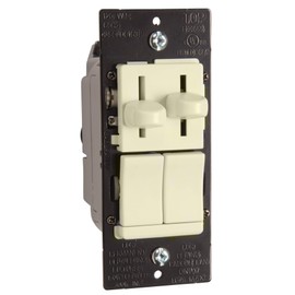 legrand - Pass & Seymour LSDC163PLAV Fan and Light Dual Control Single Pole Dimmer, Light Almond