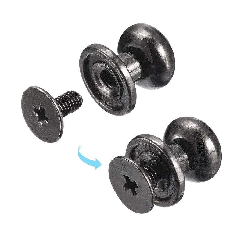 sourcing map 9 mm Ball Head Bolt Rivets Screws Back